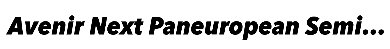 Avenir Next Paneuropean SemiCondensed Black Italic